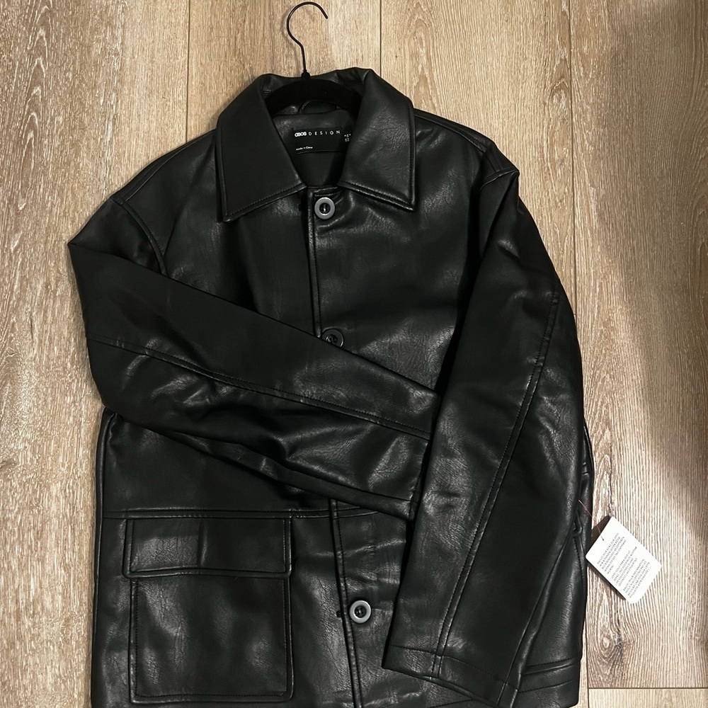 Women’s ASOS NWT Black Faux Leather Jacket - Coat